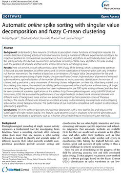 Automatic online spike sorting with singular value decomposition and fuzzy C-mean clustering